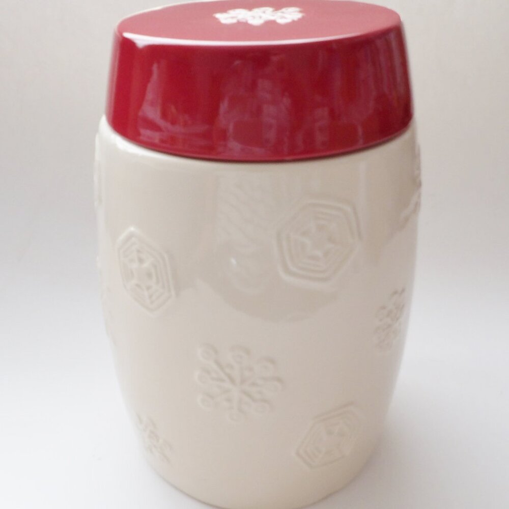 Starbucks 2011 Snowflake Holiday Canister Cookie Treat Jar with Sealed Lid - Picture 8 of 11
